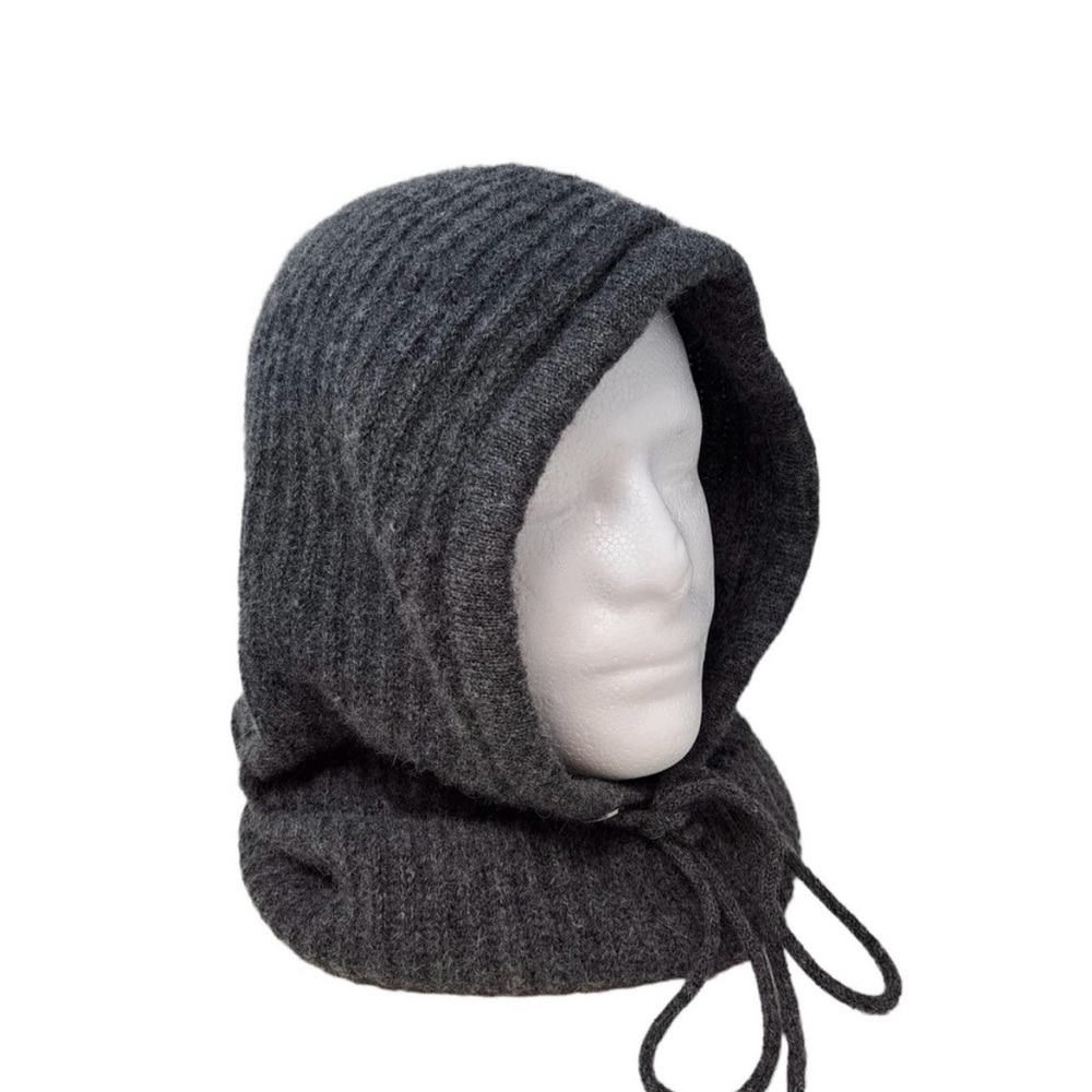 Michael Michael Kors Wool Hooded Snood Knit Gray OS One Size